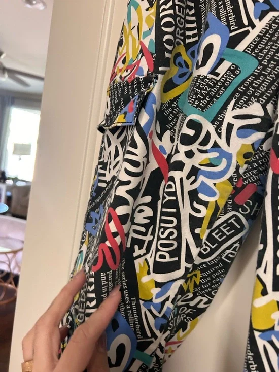 ✨💙 90s Vintage Bold Streetwear Graphic Cargo Pants 💫♥️ - Picture 13 of 13